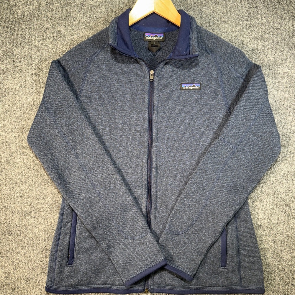 Patagonia Better Sweater Fleece Jacket Women Medium Blue Full Zip Knit Layer